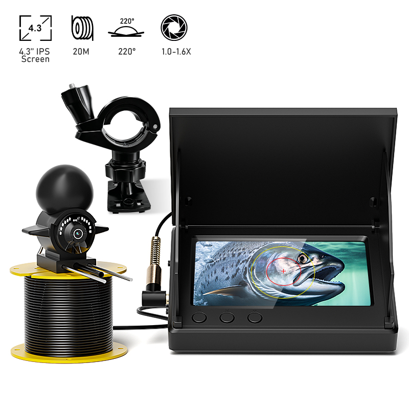 Fishing Depth Finder - Ecoscandaglio Portatile LCD da 4.3'', Telecamera